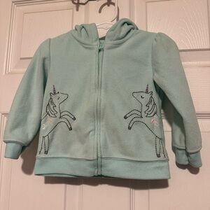 Charming Mint Unicorn Hoodie for Kids